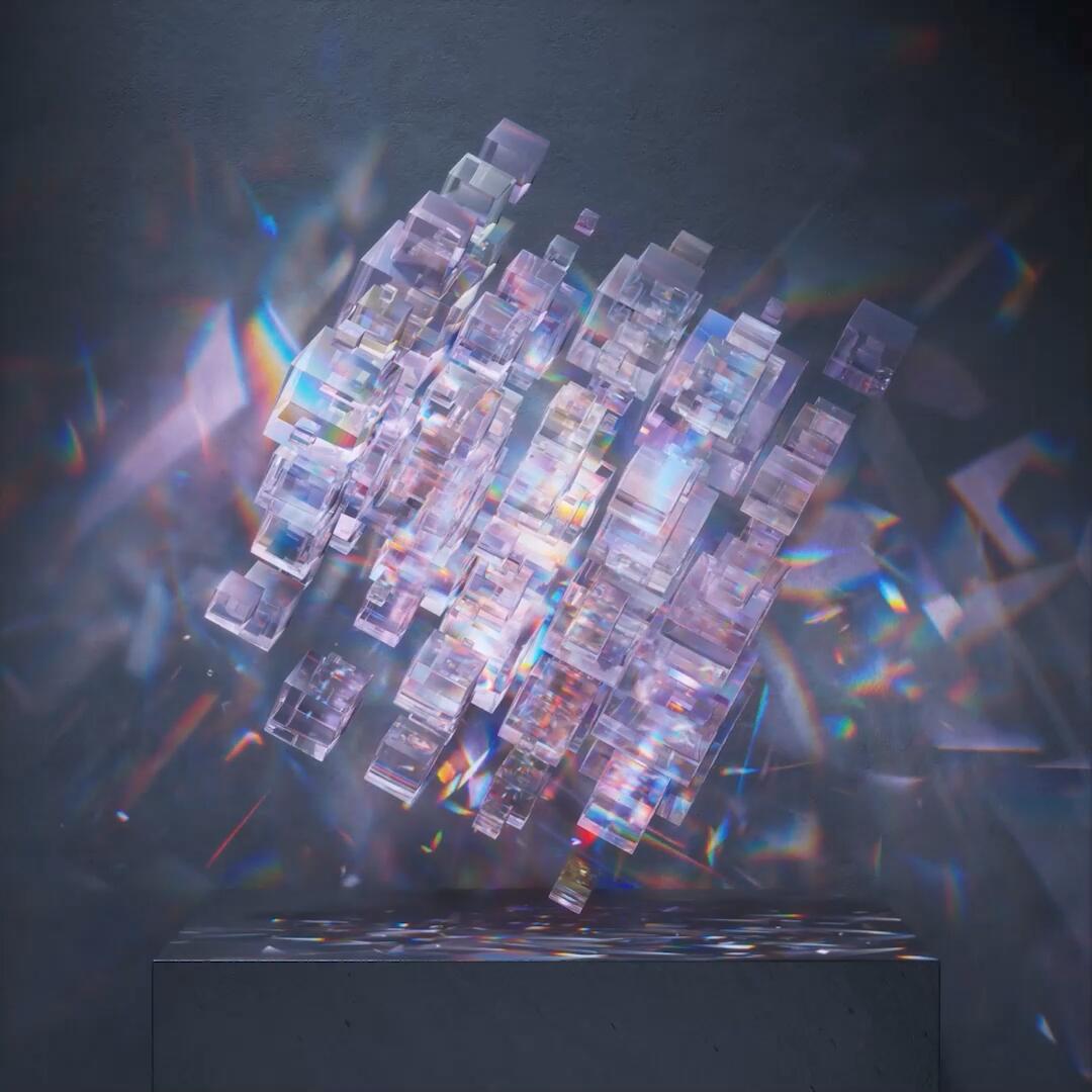 CryptoCube Data Sculpture by Refik Anadol